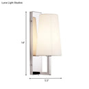 GobekUsa Modern Wall Sconce Light: Stainless Steel Rectangle with Handmade Cone Fabric Shade