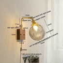 GobekUsa Clear Glass LED Wall Sconce Walnut Copper Modern Stair Light Fixtures