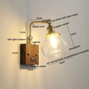 GobekUsa Clear Glass LED Wall Sconce Walnut Copper Modern Stair Light Fixtures