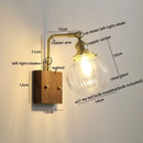 GobekUsa Clear Glass LED Wall Sconce Walnut Copper Modern Stair Light Fixtures