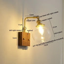GobekUsa Clear Glass LED Wall Sconce Walnut Copper Modern Stair Light Fixtures