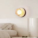 GobekUsa Cream Style LED Wall Lamp for Bedroom, Soft Light Wood Stone Design