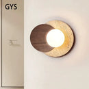 GobekUsa Cream Style LED Wall Lamp for Bedroom, Soft Light Wood Stone Design