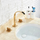 GobekUsa Dual Handle Gold Basin Faucet - Deck Mounted Hot/Cold Water Mixer Tap