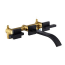 GobekUsa Dual Handle Gold Basin Faucet - Deck Mounted Hot/Cold Water Mixer Tap
