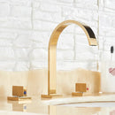 GobekUsa Dual Handle Gold Basin Faucet - Deck Mounted Hot/Cold Water Mixer Tap