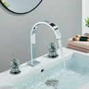 GobekUsa Dual Handle Gold Basin Faucet - Deck Mounted Hot/Cold Water Mixer Tap