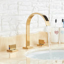 GobekUsa Dual Handle Gold Basin Faucet - Deck Mounted Hot/Cold Water Mixer Tap