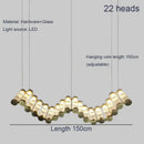 GobekUsa Golden Chandelier LED Dimming Light for Modern Living Room & Bedroom