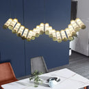 GobekUsa Golden Chandelier LED Dimming Light for Modern Living Room & Bedroom