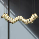 GobekUsa Golden Chandelier LED Dimming Light for Modern Living Room & Bedroom