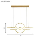 GobekUsa Gold Island LED Pendant Light with Modern Wavy Design for Dining Area