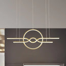 GobekUsa Gold Island LED Pendant Light with Modern Wavy Design for Dining Area