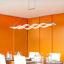 GobekUsa Wavy Line Minimalist Acrylic LED Island Pendant Light with Warm/White Glow
