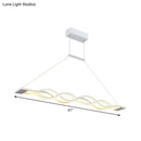 GobekUsa Wavy Line Minimalist Acrylic LED Island Pendant Light with Warm/White Glow