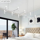 GobekUsa Contemporary 10-Head Ceiling Pendant with Aluminum Alloy Shade - Black, White, Chrome, or Gold Tube Hanging Light for Island