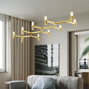 GobekUsa Contemporary 10-Head Ceiling Pendant with Aluminum Alloy Shade - Black, White, Chrome, or Gold Tube Hanging Light for Island
