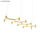 GobekUsa Contemporary 10-Head Ceiling Pendant with Aluminum Alloy Shade - Black, White, Chrome, or Gold Tube Hanging Light for Island