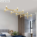 GobekUsa Contemporary 10-Head Ceiling Pendant with Aluminum Alloy Shade - Black, White, Chrome, or Gold Tube Hanging Light for Island