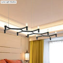 GobekUsa Contemporary 10-Head Ceiling Pendant with Aluminum Alloy Shade - Black, White, Chrome, or Gold Tube Hanging Light for Island