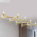 GobekUsa Contemporary 10-Head Ceiling Pendant with Aluminum Alloy Shade - Black, White, Chrome, or Gold Tube Hanging Light for Island