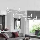 GobekUsa Contemporary 10-Head Ceiling Pendant with Aluminum Alloy Shade - Black, White, Chrome, or Gold Tube Hanging Light for Island
