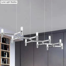 GobekUsa Contemporary 10-Head Ceiling Pendant with Aluminum Alloy Shade - Black, White, Chrome, or Gold Tube Hanging Light for Island