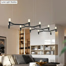 GobekUsa Contemporary 10-Head Ceiling Pendant with Aluminum Alloy Shade - Black, White, Chrome, or Gold Tube Hanging Light for Island