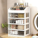 Modern white 4 tier makeup drawer organizer bedroom cosmetic storage by Decorbites