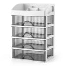 Modern white 4 tier makeup drawer organizer bedroom cosmetic storage by Decorbites
