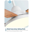 GobekUsa 5-Blade Wooden Ceiling Fan Light with Remote Control and Adjustable Wind Speed