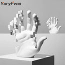 GobekUsa Abstract Resin Mosaic Sculpture Figurine Modern Home Office Decor Model