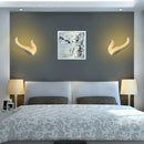 GobekUsa Minimalistic White Acrylic LED Wall Lamp for Bedroom - Diamond Twig Flower Design