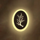 GobekUsa Minimalistic White Acrylic LED Wall Lamp for Bedroom - Diamond Twig Flower Design