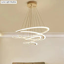 GobekUsa C Ring Dining Room Chandelier Acrylic LED 1/2/3 Light Postmodern Ceiling Pendant in Warm/White/Natural Light
