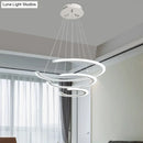 GobekUsa C Ring Dining Room Chandelier Acrylic LED 1/2/3 Light Postmodern Ceiling Pendant in Warm/White/Natural Light