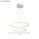 GobekUsa C Ring Dining Room Chandelier Acrylic LED 1/2/3 Light Postmodern Ceiling Pendant in Warm/White/Natural Light