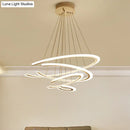 GobekUsa C Ring Dining Room Chandelier Acrylic LED 1/2/3 Light Postmodern Ceiling Pendant in Warm/White/Natural Light
