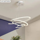 GobekUsa C Ring Dining Room Chandelier Acrylic LED 1/2/3 Light Postmodern Ceiling Pendant in Warm/White/Natural Light