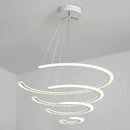 GobekUsa C Ring Dining Room Chandelier Acrylic LED 1/2/3 Light Postmodern Ceiling Pendant in Warm/White/Natural Light