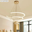 GobekUsa C Ring Dining Room Chandelier Acrylic LED 1/2/3 Light Postmodern Ceiling Pendant in Warm/White/Natural Light