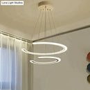 GobekUsa C Ring Dining Room Chandelier Acrylic LED 1/2/3 Light Postmodern Ceiling Pendant in Warm/White/Natural Light
