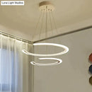 GobekUsa C Ring Dining Room Chandelier Acrylic LED 1/2/3 Light Postmodern Ceiling Pendant in Warm/White/Natural Light