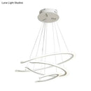 GobekUsa C Ring Dining Room Chandelier Acrylic LED 1/2/3 Light Postmodern Ceiling Pendant in Warm/White/Natural Light