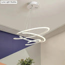 GobekUsa C Ring Dining Room Chandelier Acrylic LED 1/2/3 Light Postmodern Ceiling Pendant in Warm/White/Natural Light