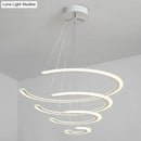GobekUsa C Ring Dining Room Chandelier Acrylic LED 1/2/3 Light Postmodern Ceiling Pendant in Warm/White/Natural Light