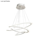 GobekUsa C Ring Dining Room Chandelier Acrylic LED 1/2/3 Light Postmodern Ceiling Pendant in Warm/White/Natural Light