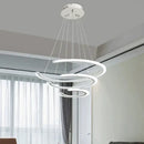 GobekUsa C Ring Dining Room Chandelier Acrylic LED 1/2/3 Light Postmodern Ceiling Pendant in Warm/White/Natural Light