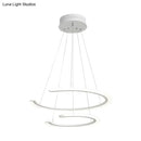GobekUsa C Ring Dining Room Chandelier Acrylic LED 1/2/3 Light Postmodern Ceiling Pendant in Warm/White/Natural Light