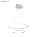 GobekUsa C Ring Dining Room Chandelier Acrylic LED 1/2/3 Light Postmodern Ceiling Pendant in Warm/White/Natural Light